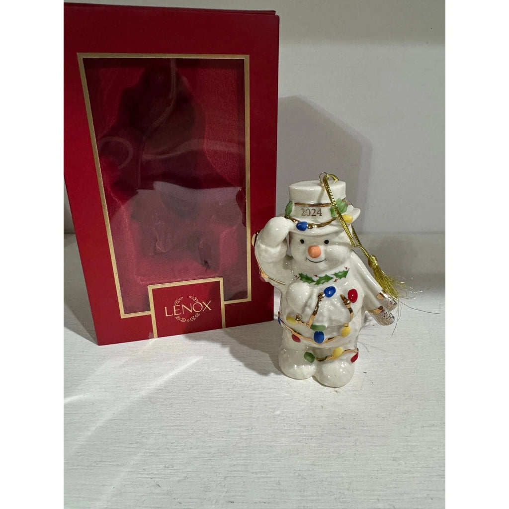 Lenox 2024 Snowman Figurine Ornament Annual with Christmas Lights Gift NEW9