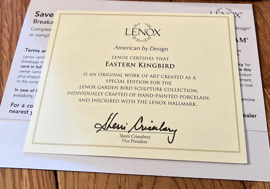 Lenox Eastern Kingbird Figurine Garden Bird On Branch Special Edition COA NEW7