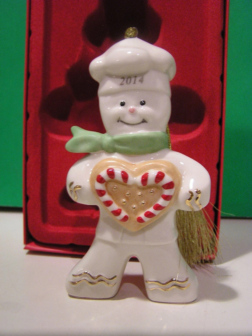 Lenox 2014 Gingerbread Man Ornament Annual Peppermint Love Baker Christmas NEW8