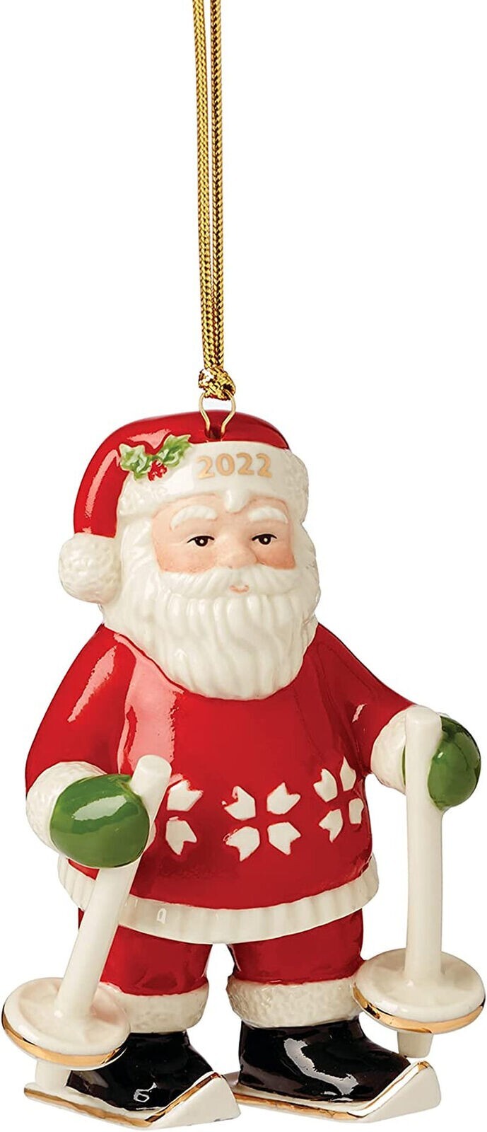 Lenox 2022 Santa Figurine Ornament Annual On Skis Wooly Warm Christmas Gift NEW1