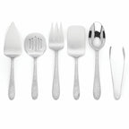 Lenox Garvey Serving Utensil Set 6PC Hostess Flatware Hammer 18/10 Stainless NEW2