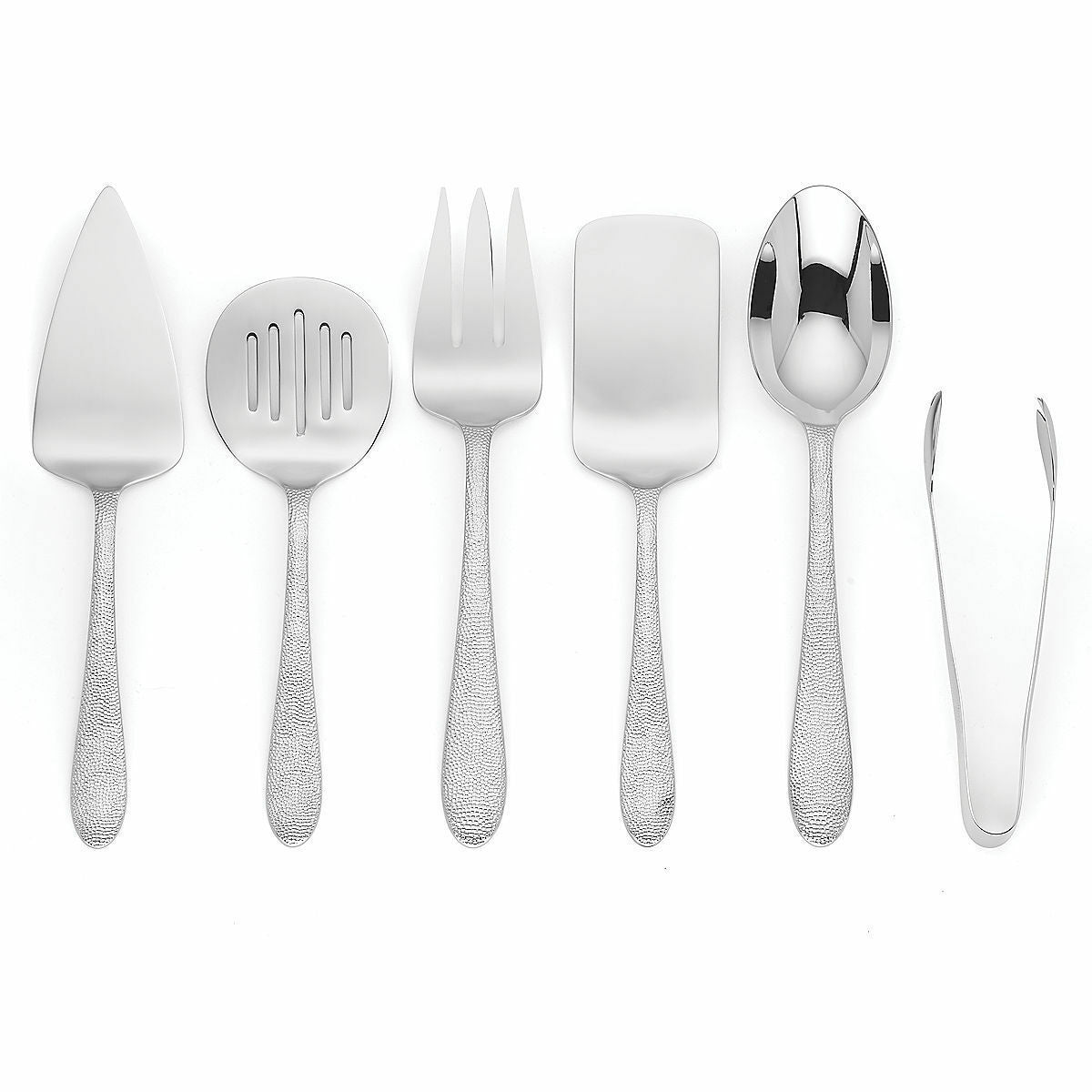 Lenox Garvey Serving Utensil Set 6PC Hostess Flatware Hammer 18/10 Stainless NEW2