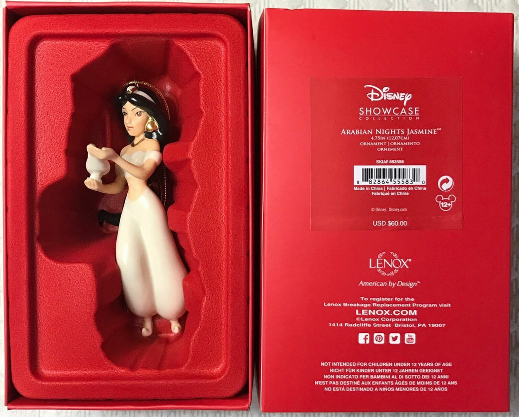 Lenox Disney Princess Jasmine Ornament Figurine Aladdin Lamp Christmas Gift NEW2