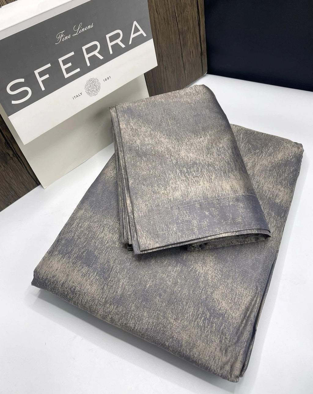 Sferra Belardo Indigo King Duvet Sham Set 3PC Cotton Sateen Jacquard Italy NEW6
