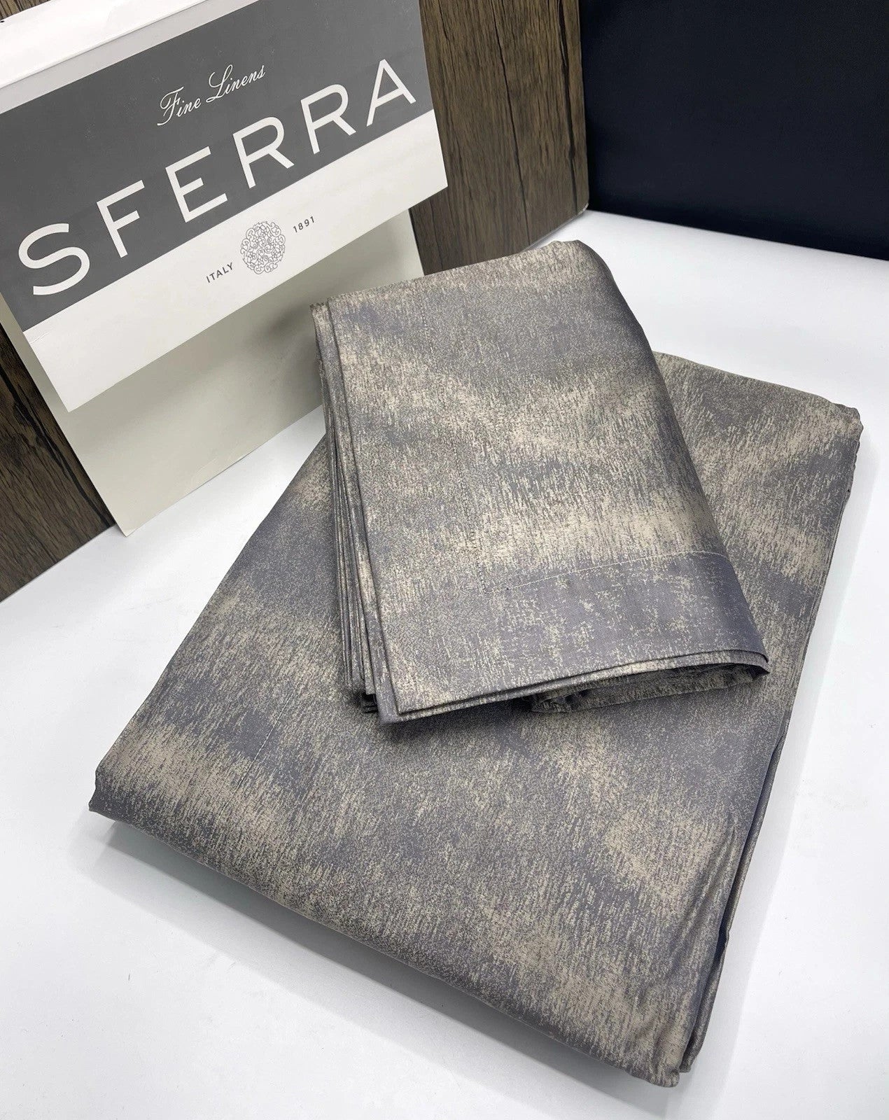 Sferra Belardo Indigo King Duvet Sham Set 3PC Cotton Sateen Jacquard Italy NEW6