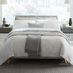 Sferra Catella Grey Euro Sham Pair Squares Cotton Sateen Jacquard Italy NEW3