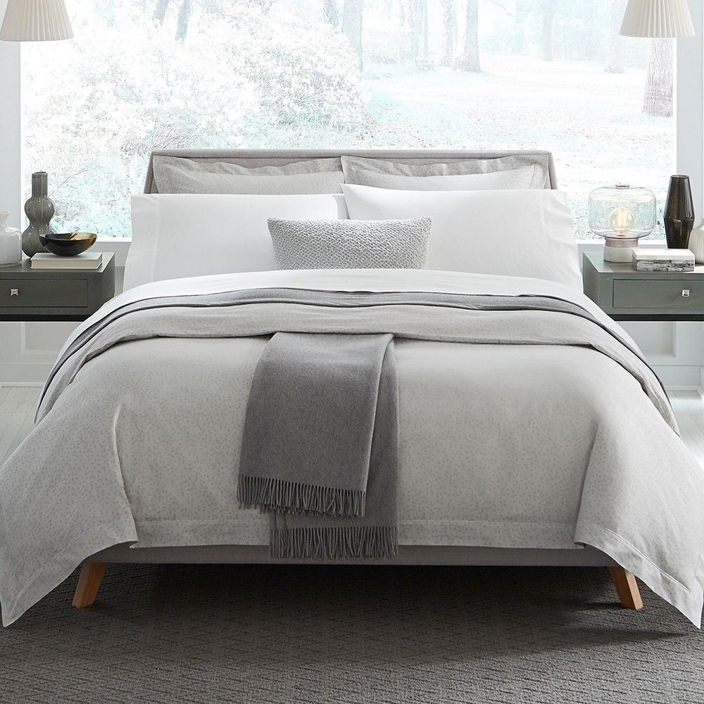 Sferra Catella Grey Euro Sham Pair Squares Cotton Sateen Jacquard Italy NEW3