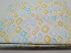 Sferra Geometrico Queen Duvet Set 3PC Aqua Yellow Diamond Percale Print Italy Ne3