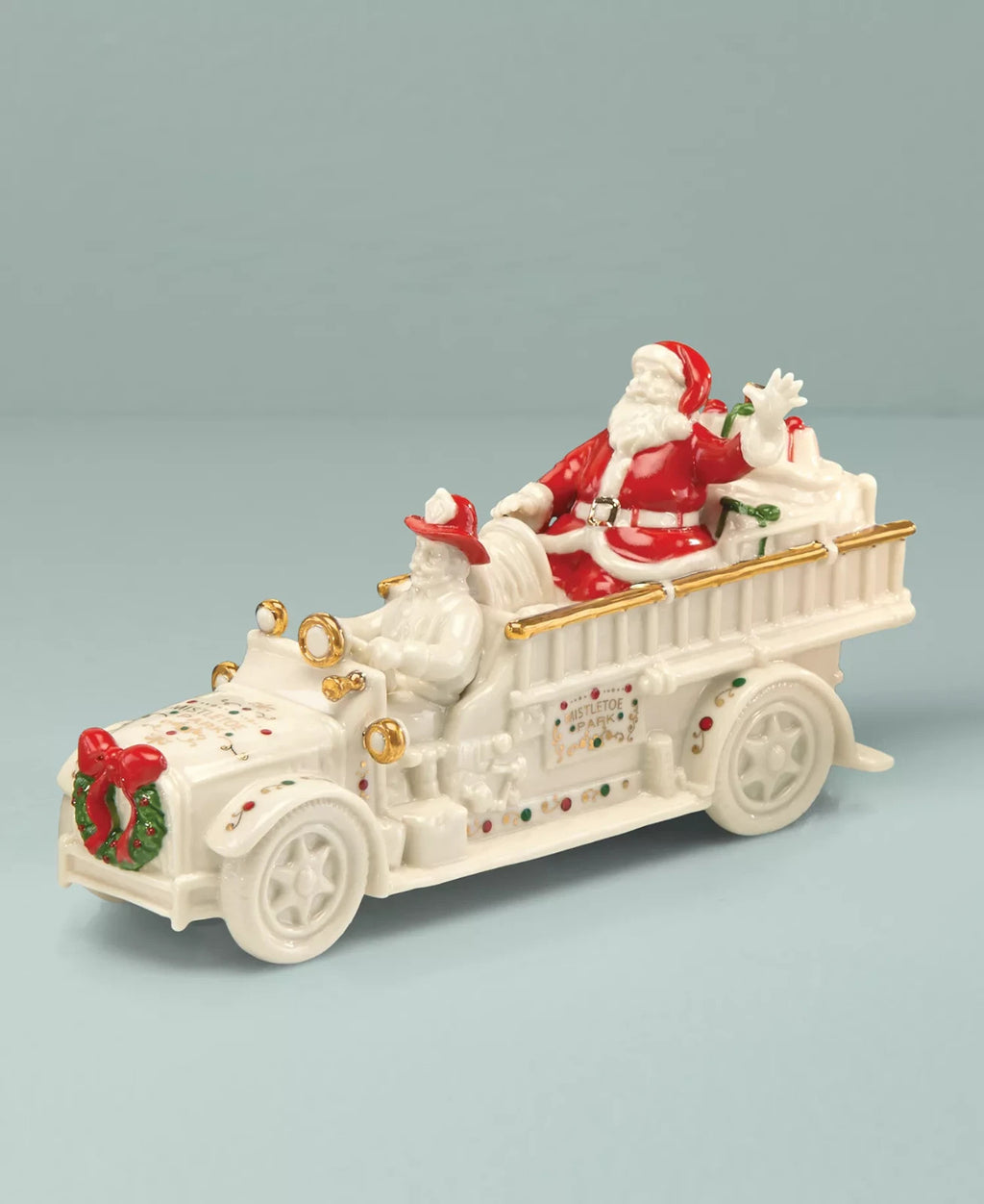 Lenox Mistletoe Park Santa Driving Fire Truck Figurine Treasures Christmas NEW4