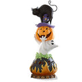 Lenox Halloween Trick or Treat Lighted Figurine Black Cat Ghost Cauldron 16" NEW0