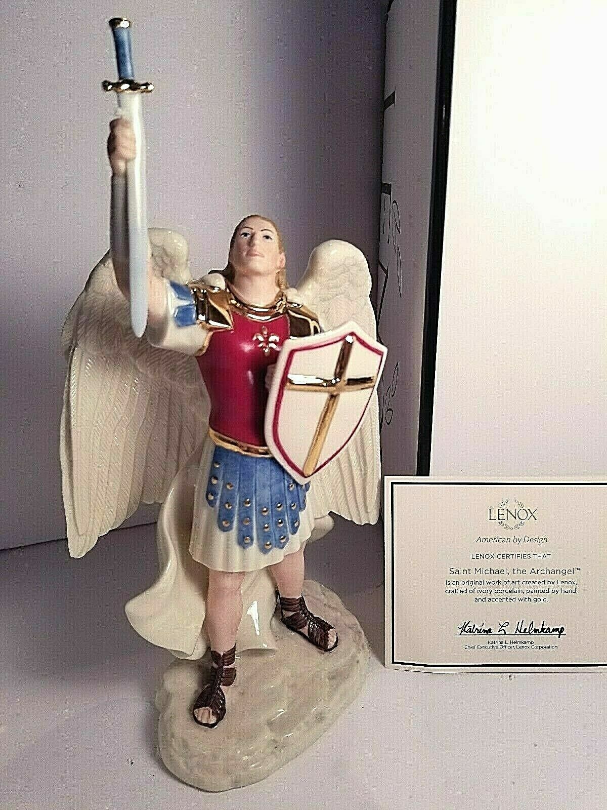 Lenox Saint Michael The Archangel Figurine Angel St George Military Police NEW2