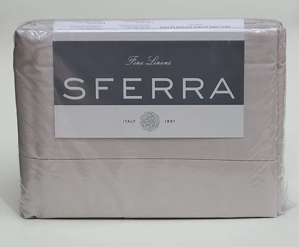Sferra Corda Pink King Sheet Set 4PC Hematite 100% Cotton Sateen Silky Italy NEW6