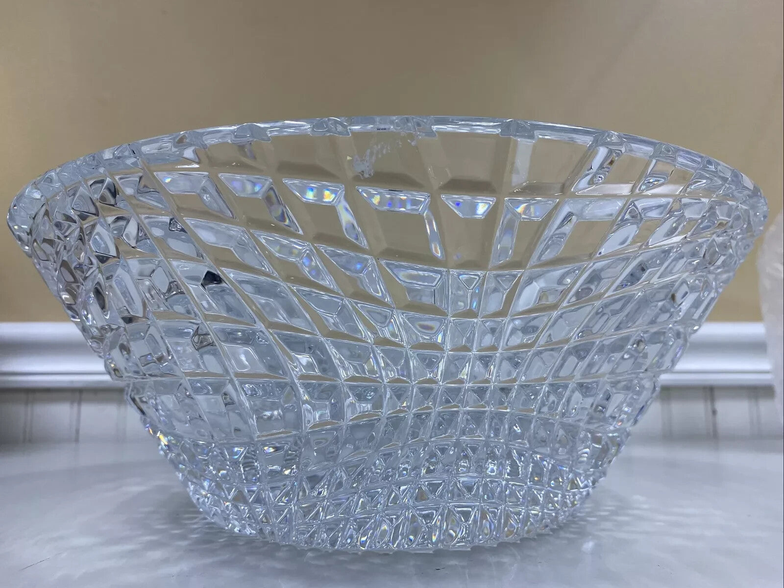 Rogaska Crystal Brilliance Centerpiece Bowl 12.5" Hand Faceted Design NEW IN BOX7
