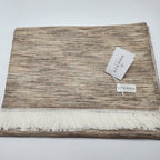 Sferra Pebble Throw Blanket Fringe Linen Woven Linear Design Oversized Italy NEW0