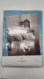 Yves Delorme Triomphe Aqua Queen Duvet Set 3PC Egyptian Cotton Sateen Lagon NEW3
