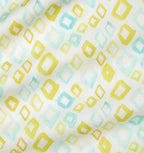 Sferra Geometrico Queen Duvet Set 3PC Aqua Yellow Diamond Percale Print Italy Ne11