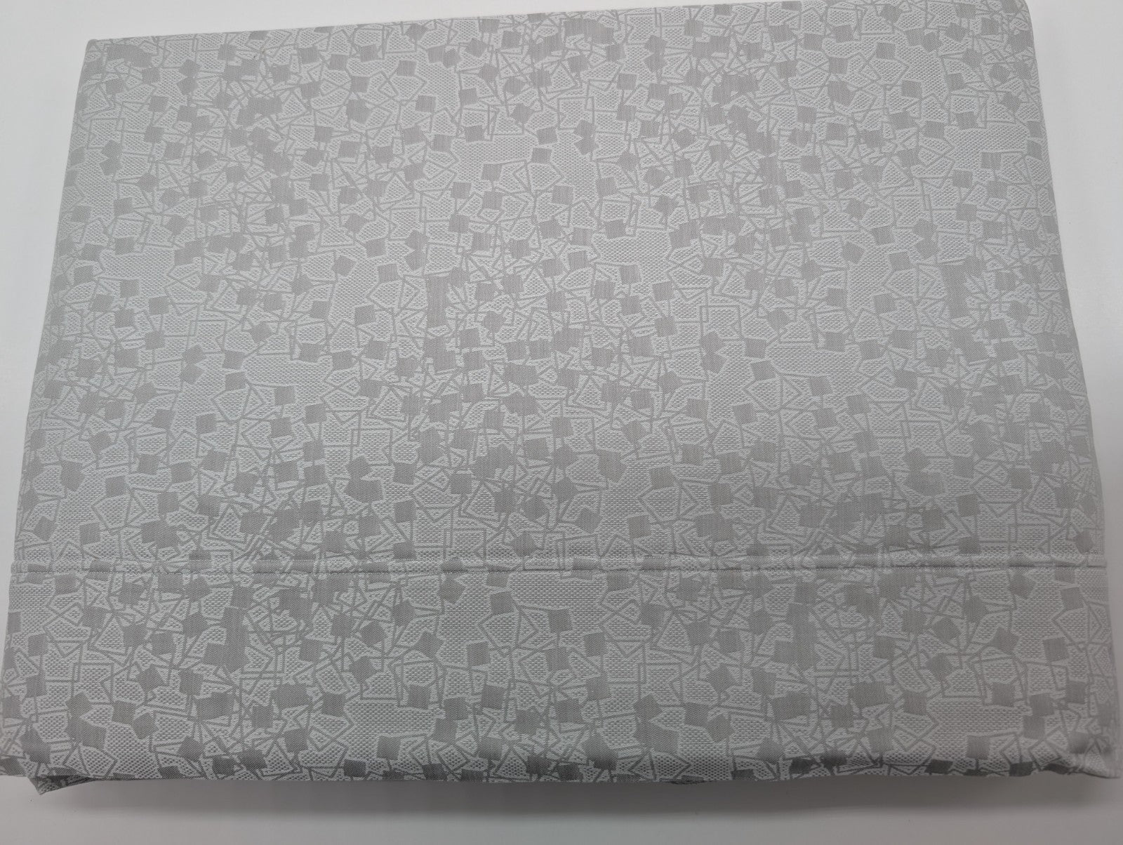Sferra Catella Queen Grey Duvet Cover Squares Cotton Sateen Jacquard Italy NEW12