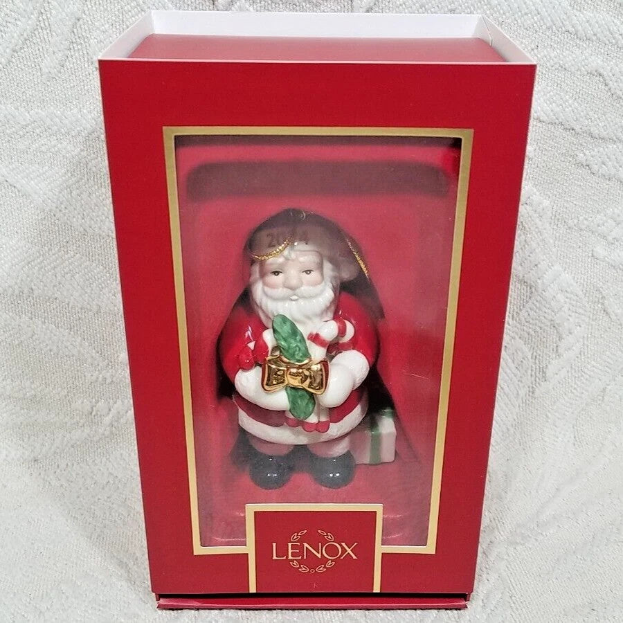 Lenox 2024 Santa With Lucky Pickle Figurine Ornament  Annual Cane Christmas NEW8