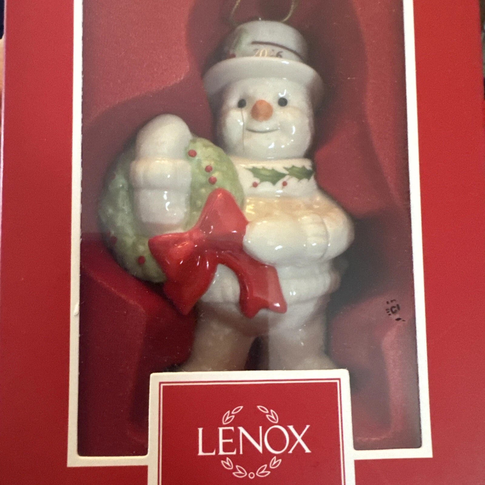 Lenox 2016 Snowman Figurine Ornament Annual Happy Holly Days Christmas NEW2