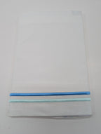 Sferra Tratto White Standard Sham Blue Satin Stitch Lines Embroidery  Italy NEW15