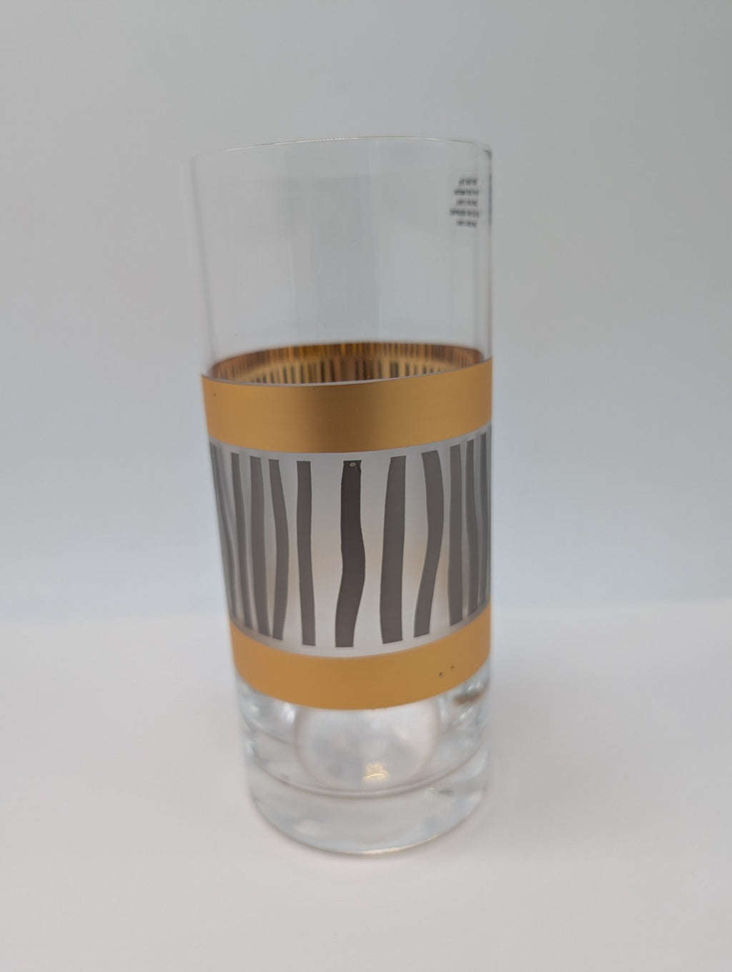 Lenox Wainwright La Rochelle Highball Glasses Set 4 Gold & Platinum Stripes NEW8