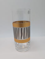 Lenox Wainwright La Rochelle Highball Glasses Set 4 Gold & Platinum Stripes NEW8