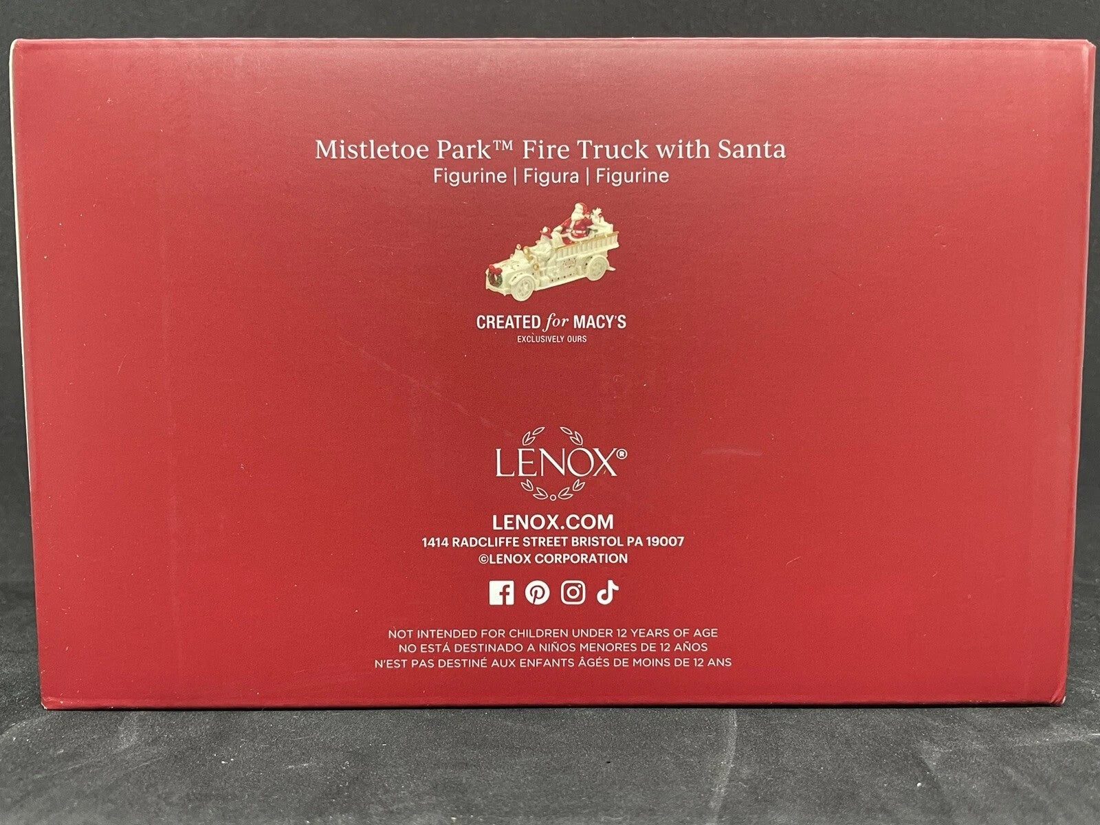 Lenox Mistletoe Park Santa Driving Fire Truck Figurine Treasures Christmas NEW5