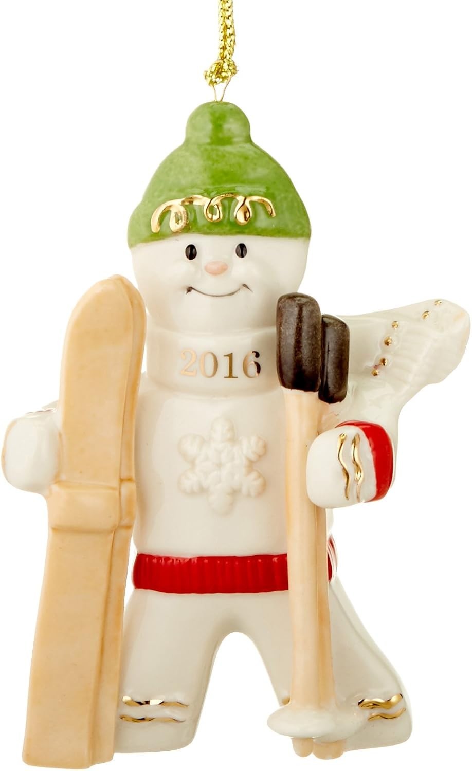 Lenox 2016 Gingerbread Man Ornament Figurine Downhill Ski Delight Christmas NEW0