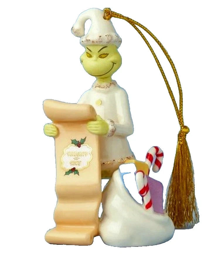 Lenox The Grinch's List Ornament Figurine Ornament Dr Seuss Toys Christmas NEW0