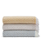 Sferra Vitta Honey Throw Blanket Cashmere Blend Fringed Basket Weave Italy NEW5