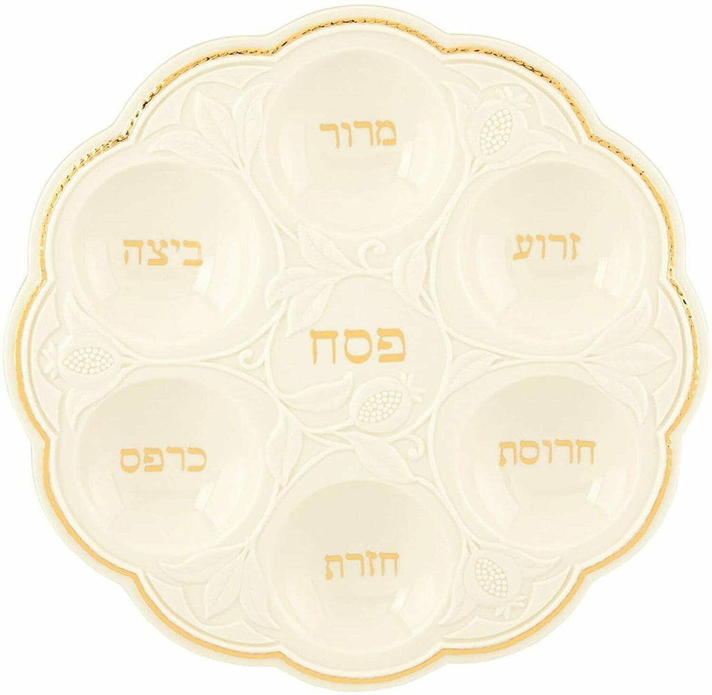 Lenox Judaic Blessings Seder Plate Platter Passover Jewish Hebrew Ivory Gift NEW3