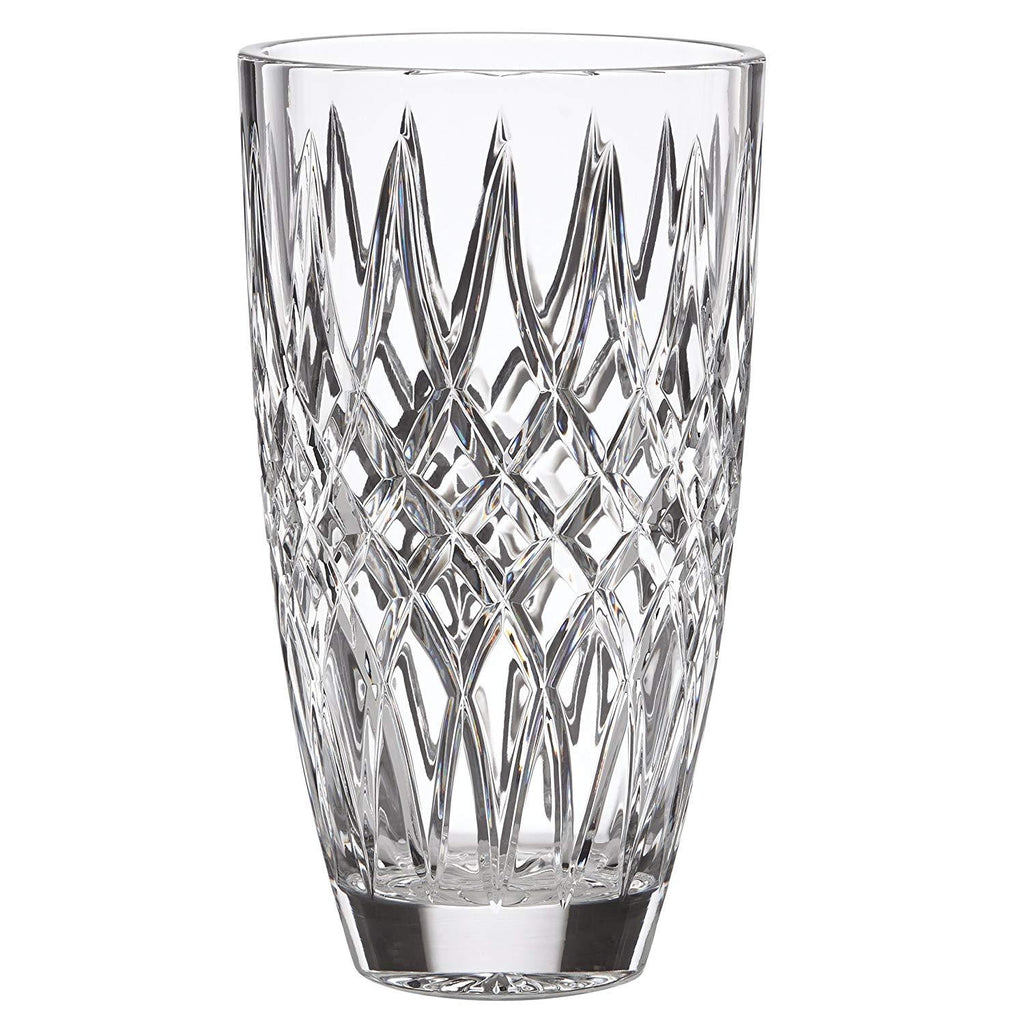 Lenox Irish Spring Crystal Mackenna Flower Vase 10" Diamond Cut Ireland Gift NEW0