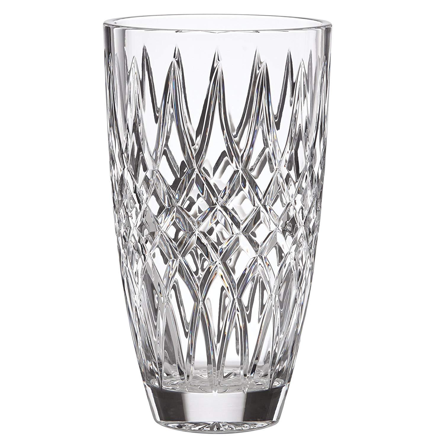 Lenox Irish Spring Crystal Mackenna Flower Vase 10" Diamond Cut Ireland Gift NEW0