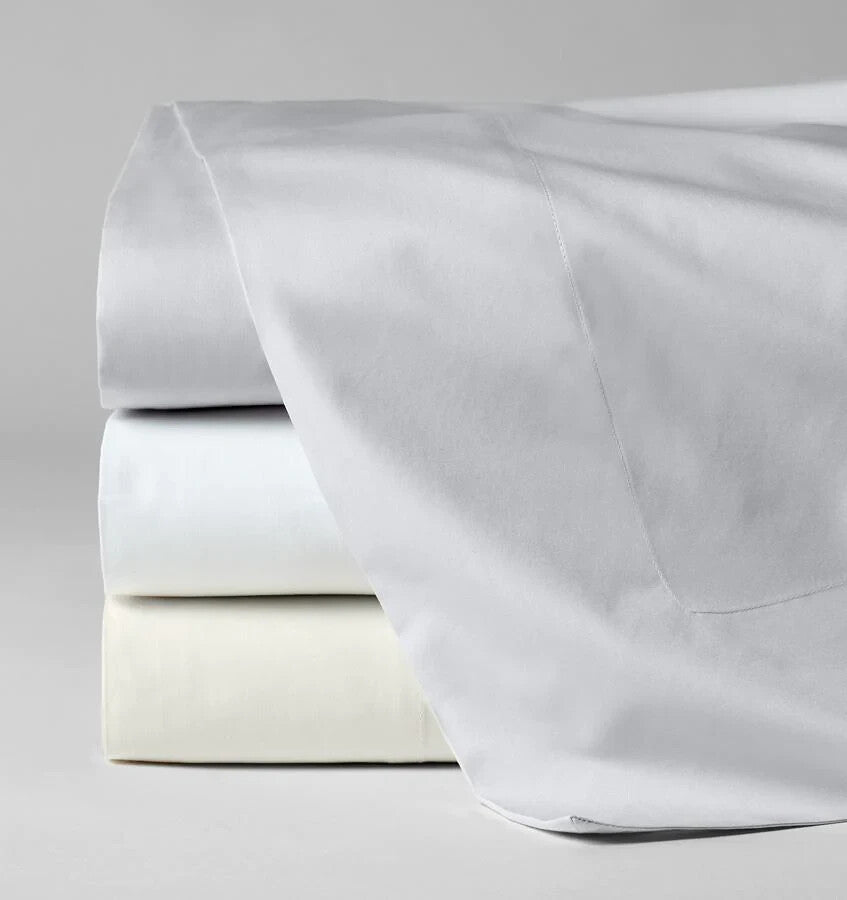Sferra  Corto Celeste Ivory Queen Sheet Set 4PC Cotton Percale 406TC Italy NEW4