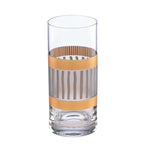 Lenox Wainwright La Rochelle Highball Glasses Set 4 Gold & Platinum Stripes NEW1