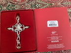 Lenox Gemmed Cross Ornament Filigree Silver Pearl Crystals 2015 Christmas NEW1