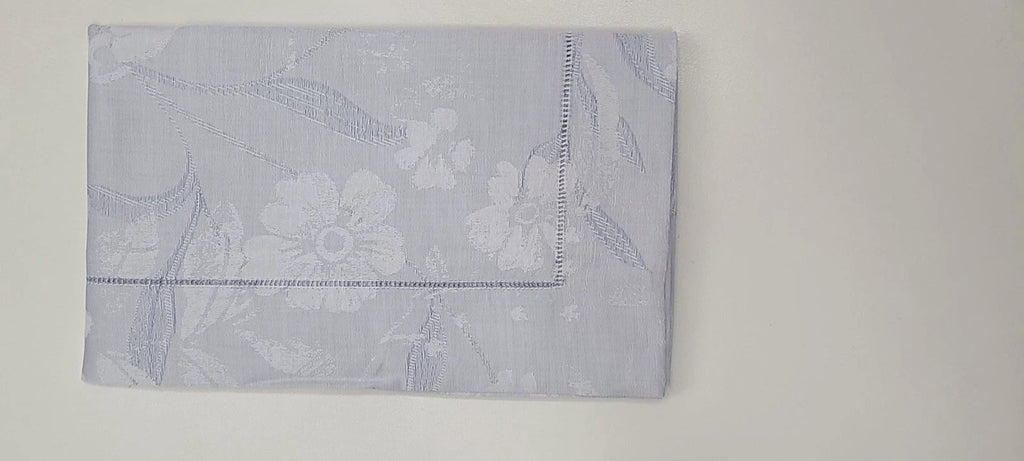 Sferra Lizana Blue Standard Shams Pair Floral Cotton Sateen Jacquard Italy NEW8