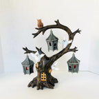 Lenox Halloween Spooky Lighted Tree Figurine Ghoulish Lanterns Ghosts Owl NEW7