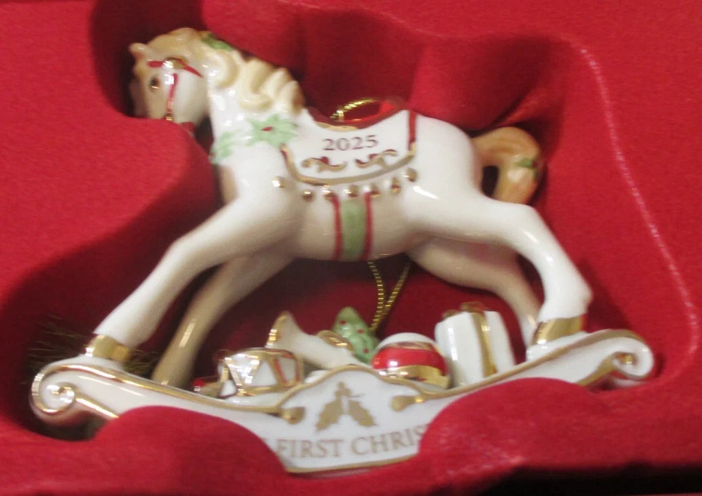 Lenox 2025 Rocking Horse Ornament Baby's 1st Christmas First Gift Vintage NEW4