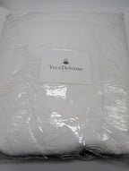 Yves Delorme Nymphe White Counterpane Reverses Feathery Embroidered Jacquard NEW15