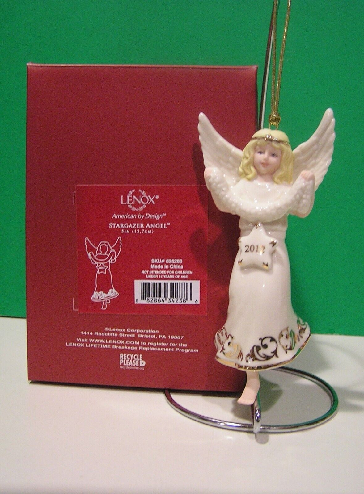 Lenox 2012 Angel Stargazer Figurine Ornament Annual Blonde Star Christmas NEW3