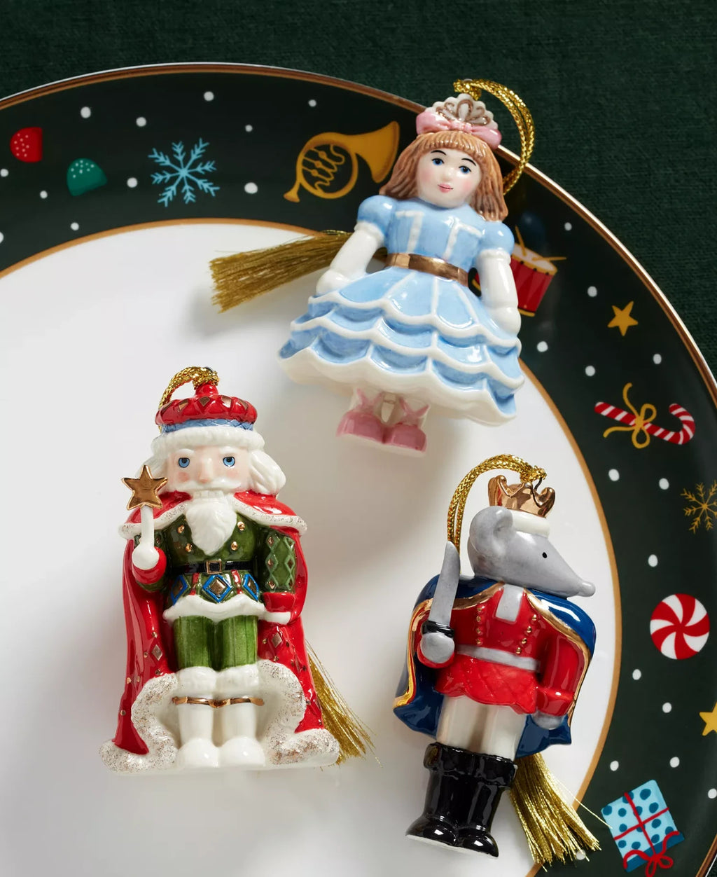 Lenox Nutcracker Ballet  Figurine Ornament Set 3 Clara Mouse King Christmas NEW6