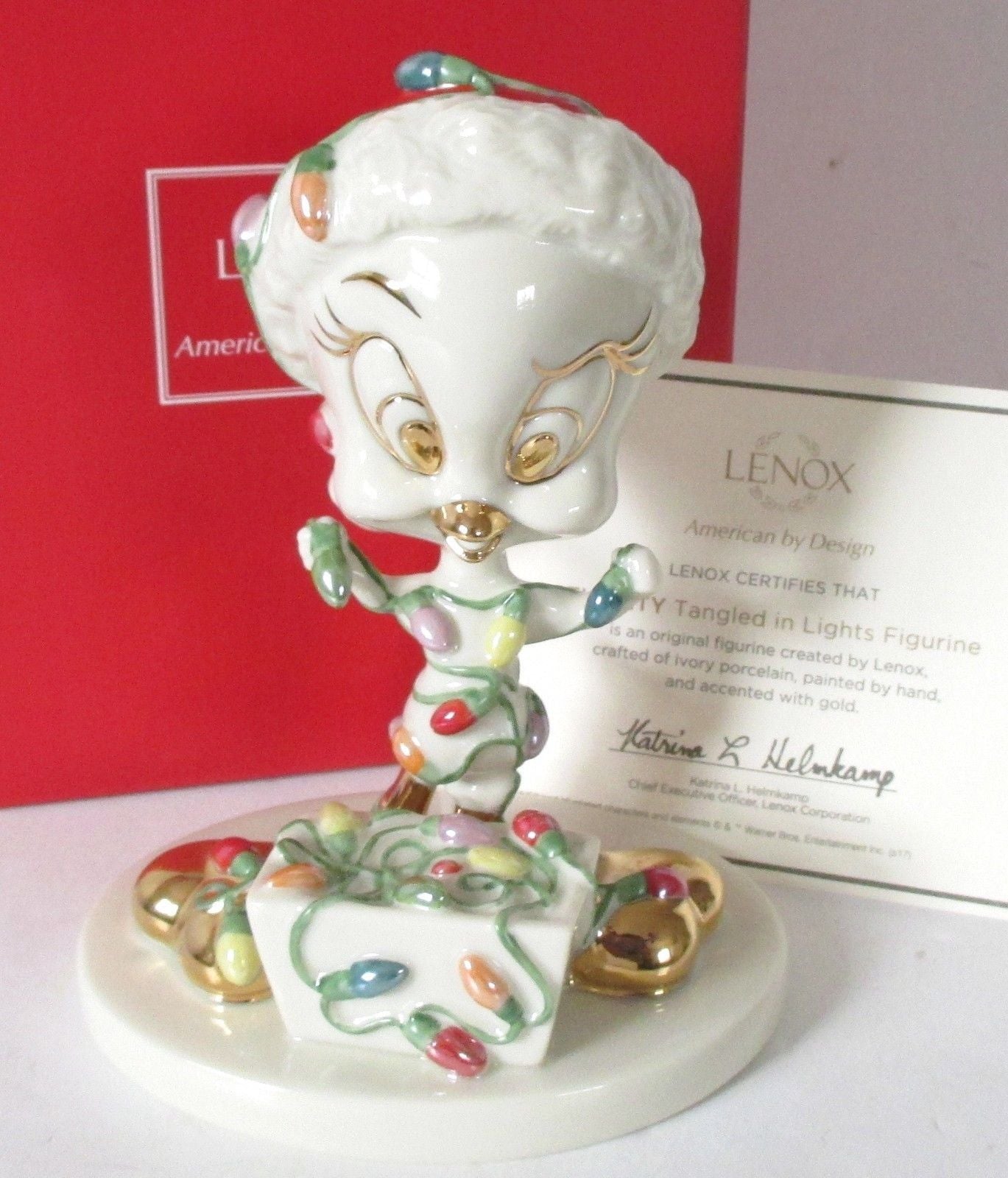 Lenox Tweety Bird Tangled In Lights Figurine Looney Tunes Christmas 5" COA  NEW1