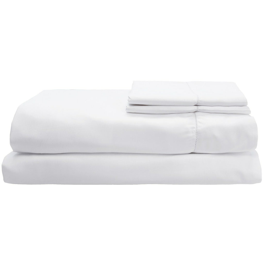 Sferra Matteo White Twin Sheet Set 3PC 100% Cotton Sateen 300TC Dorm Italy NEW3