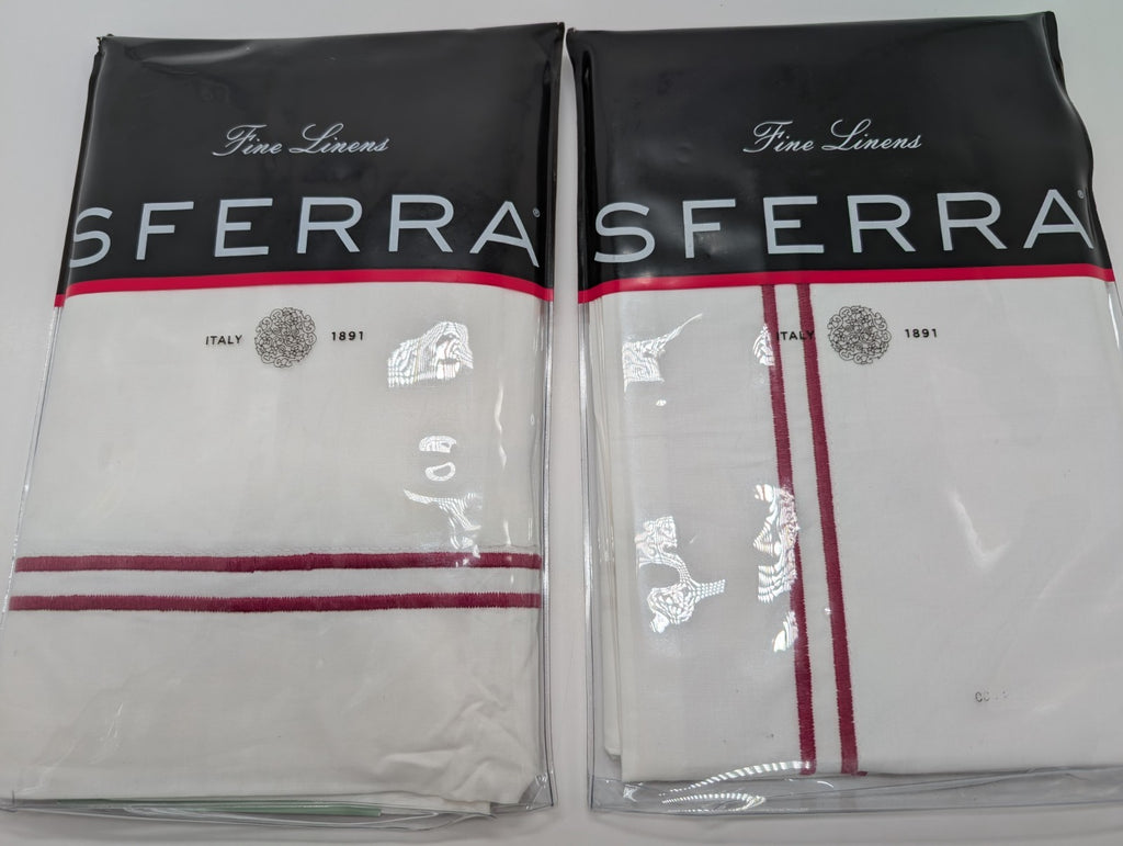 Sferra Grande Hotel King Duvet Set 4PC  Berry Egyptian Cotton Percale Italy NEW14
