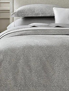Sferra Bione Grey Queen Duvet Textured Pattern Cotton Sateen Jacquard Italy NEW3