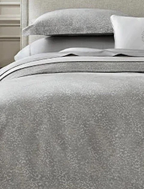 Sferra Bione Grey Queen Duvet Textured Pattern Cotton Sateen Jacquard Italy NEW3
