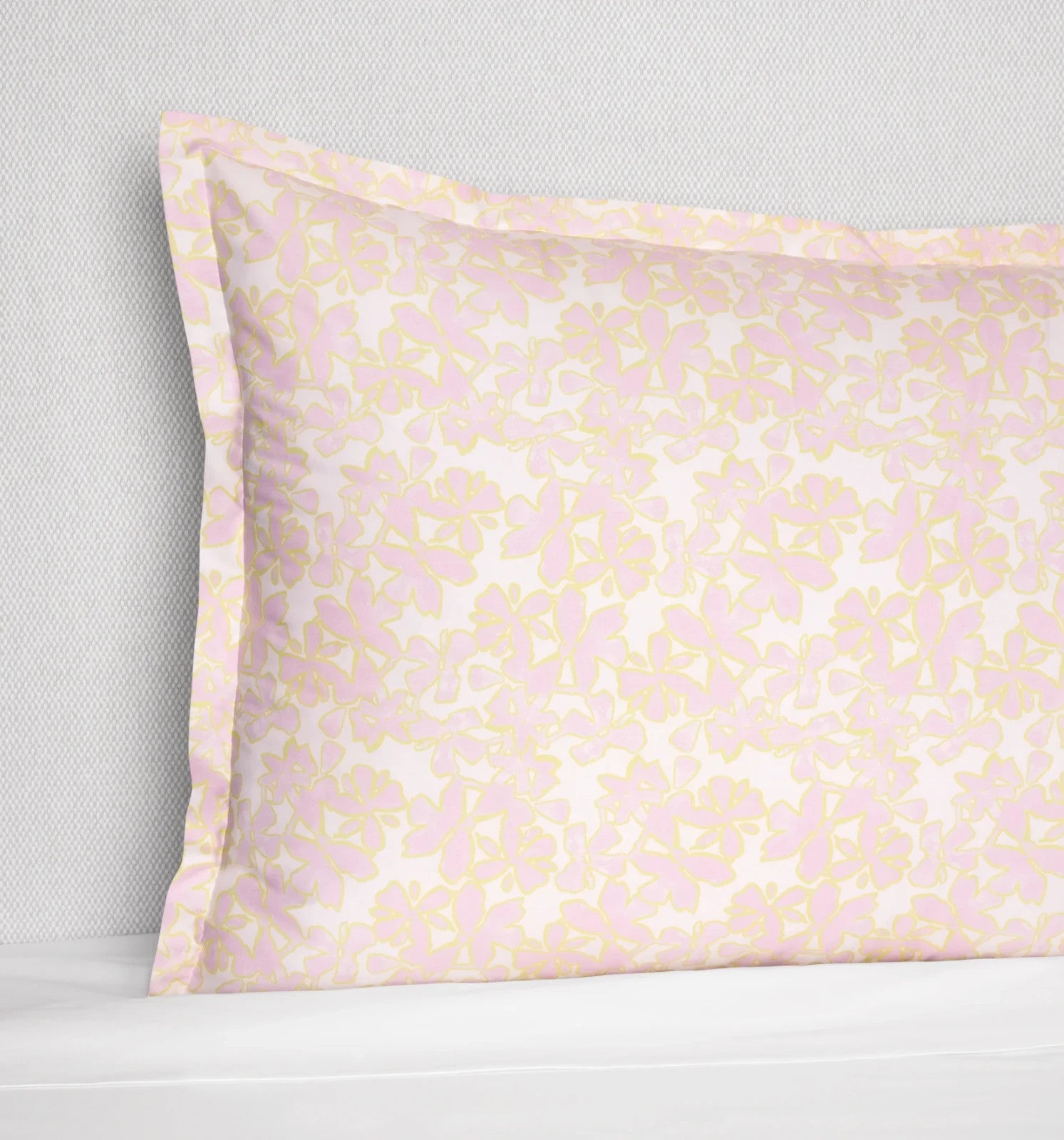 Sferra Prato Euro Continental Shams 2 Pink Yellow Carnation Cotton Percale Print3