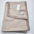 Yves Delorme Visible Beige Throw Blanket Baby Alpaca Border 51"x67" Gift BOX NEW1