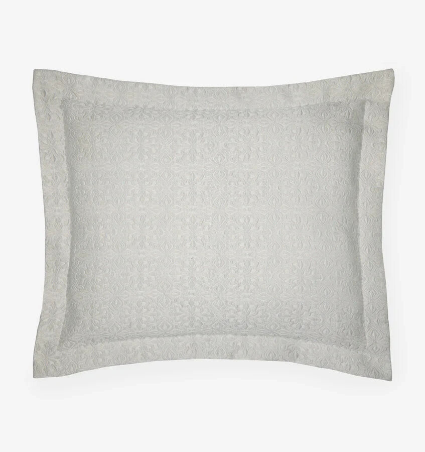 Sferra Veroli Ice Standard Sham Textured Tile Motif Cotton Matelassé Italy NEW7